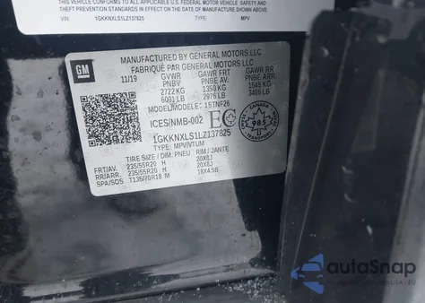 2020 GMC Acadia Denali from USA, damaged, VIN 1GKKNXLS1LZ137825